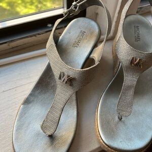 Silver platform sandals from Micheal Kors.